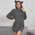 thumbnail image 1 of 2023 Charella Women's Fuzzy Long Hoodies Winter Warm Fleece Pullover Sweatshirt Dark Gray,M, 1 of 9