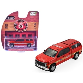 2023 Chevrolet Silverado Pickup Truck with Camper Shell "FDNY (New York City Fire Department)" Red with Stripes "Fire & Rescue" Series #5 1/64 Diecast Model Car by Greenlight