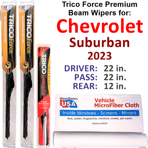 2023 Chevrolet Suburban Performance Beam Wipers (Set of 3) w/Rear Wiper