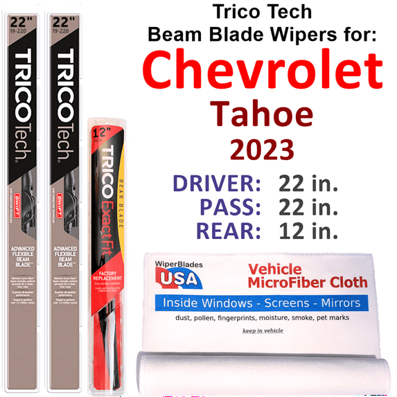 2023 Chevrolet Tahoe Beam Blade Wipers (Set of 3) w/Rear Wiper