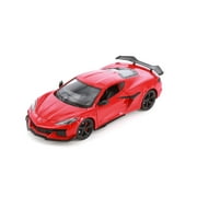 2023 Chevy Corvette Z06 Hardtop Sports Car, Red - Welly 24120/4D - 1/24 Scale Diecast Model Car