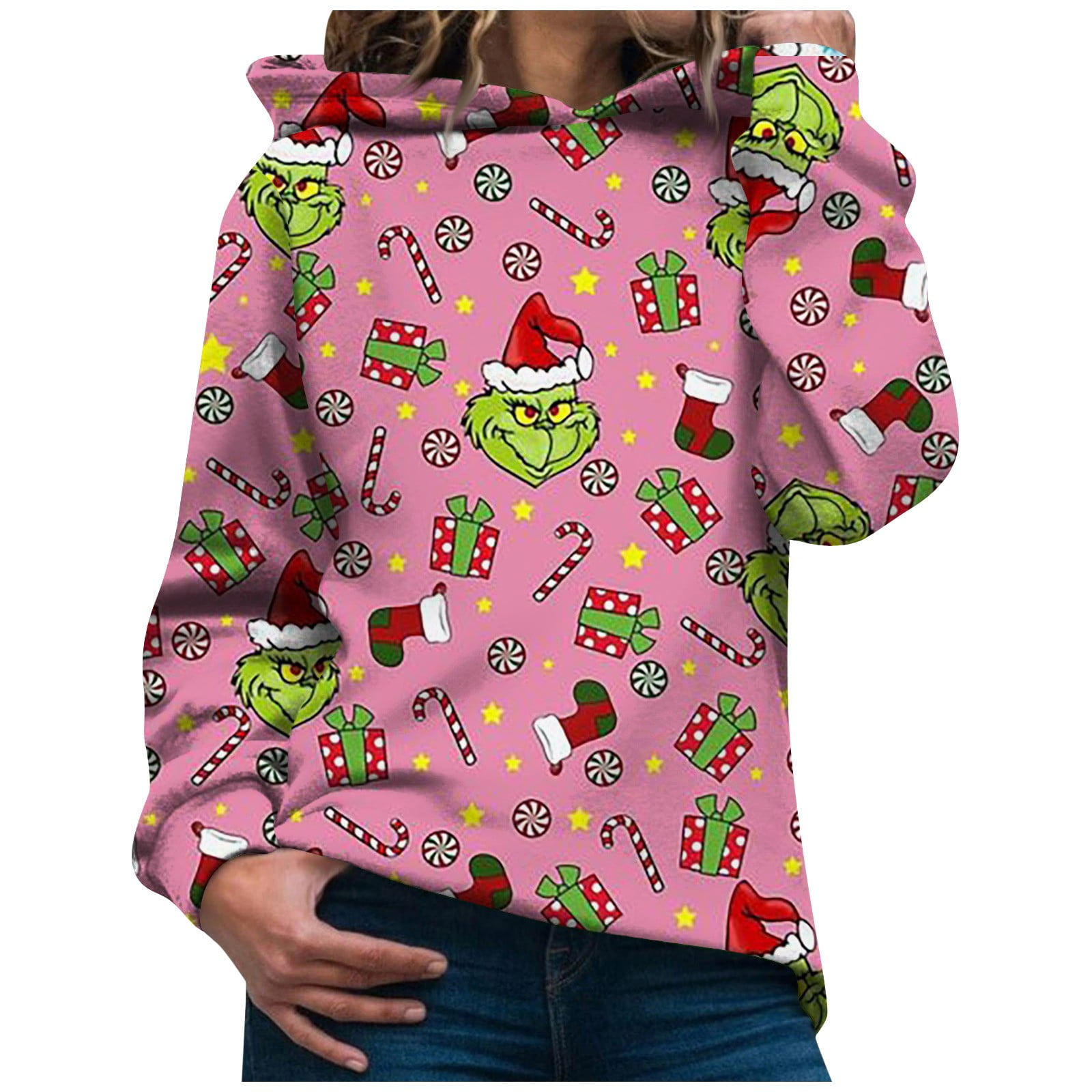 2023 Chirstmas Stole! Ugly Grinch Sweaters for Women Funny Winter Coats