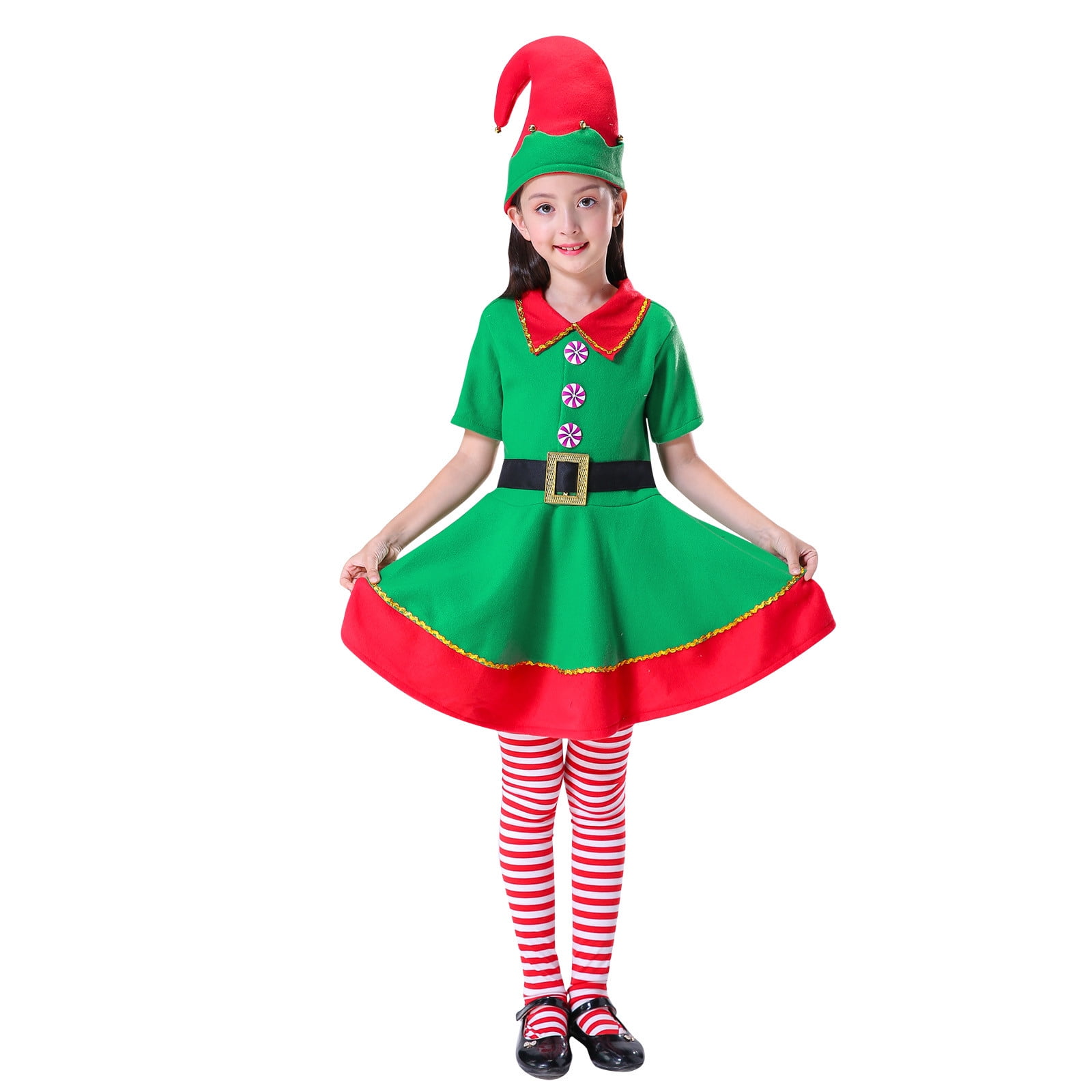 2023 Christmas Elf Costume Clothes Set for ParentsChild Santa Cosplay