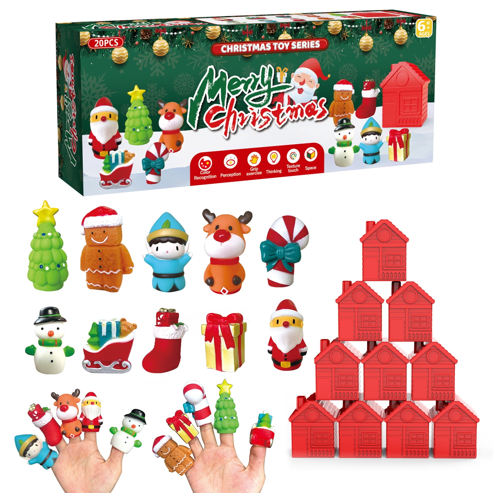 2023 Christmas Finger Puppets Toys for Kids Toddlers,10 Finger Puppets
