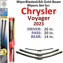 2023 Chrysler Voyager Beam Wiper Blades Wipers WBUSA (Set of 3) w/Rear Wiper