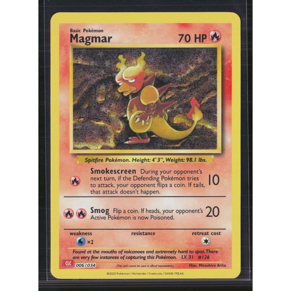 2023 Classic Collection Magmar Holo #6/34 Pokemon Trading Card English Lightly Played