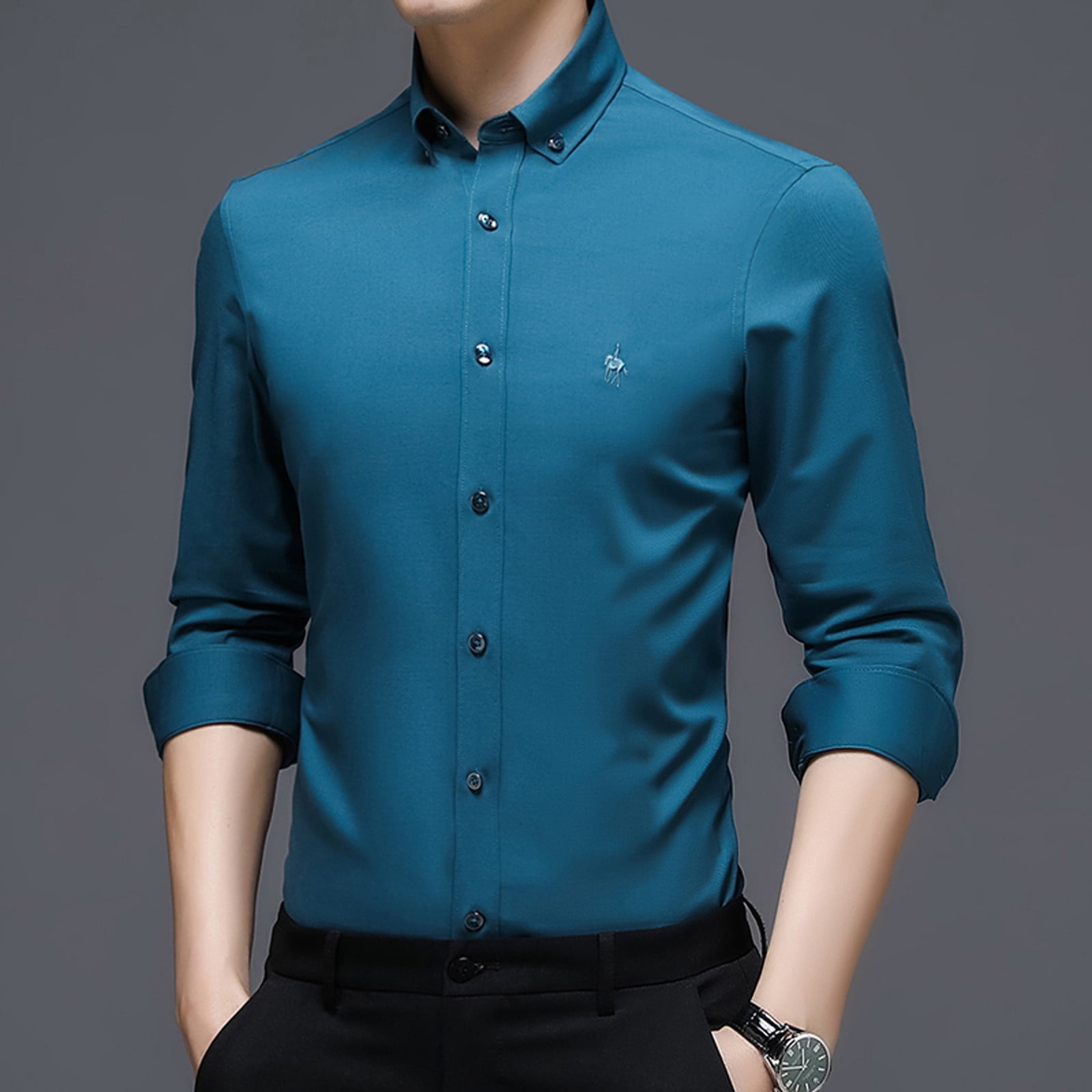 2023 Clearance Men's Big and Tall Dress Shirts,Slim Fit Button Down ...