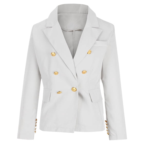 "Trendy!" Olyvenn Long Sleeve Solid Office Coat Cardigans Suit Jacket Long Outwear Womens Top Plus Size Loose Casual Women Buttons White 14