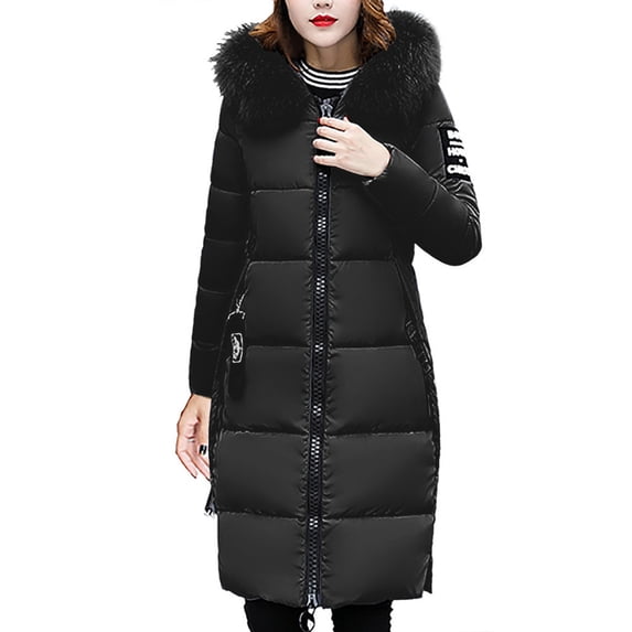 "Trendy!" Olyvenn Woman Lengthened And Thickened Medium Length Down Cotton Jacket Top Plus Size Loose Casual Winter Fashion Black 8