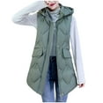 thumbnail image 1 of GaThRRgYP Cardigan for Women Plus Size,Fashion Women Pocket Coat Long Jacket Winter Sleeveless Down Cotton Waistcoat, 1 of 4