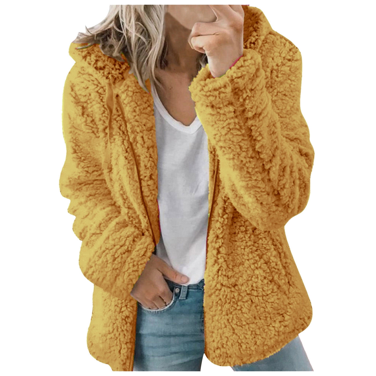 2023 Clothes Outerwears Plus Size Fuzzy Fleece Sherpa Jackets