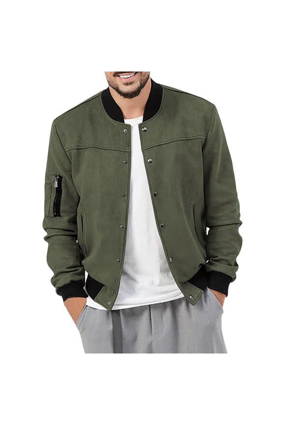 2023 Cotonie Winter Jackets for Men Windbreaker Winter Jacket Waterproof Solid Color Button Coat,Green,L