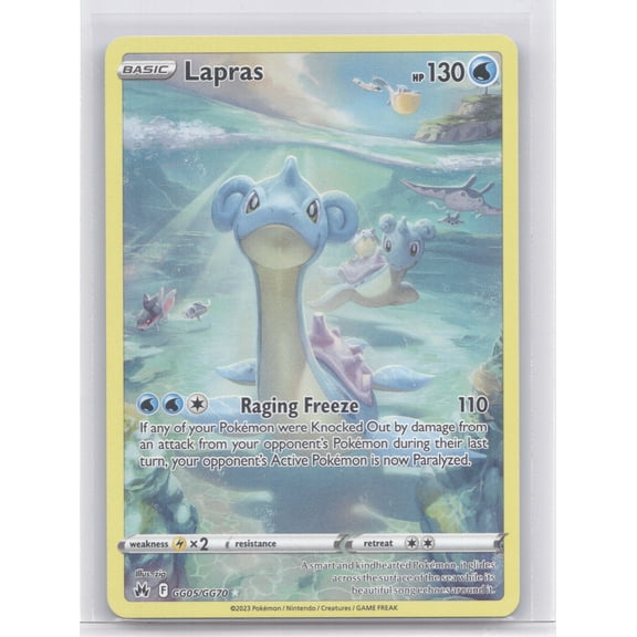 2023 Crown Zenith Lapras Holo Rare English #GG05/GG70 Pokemon Trading Card