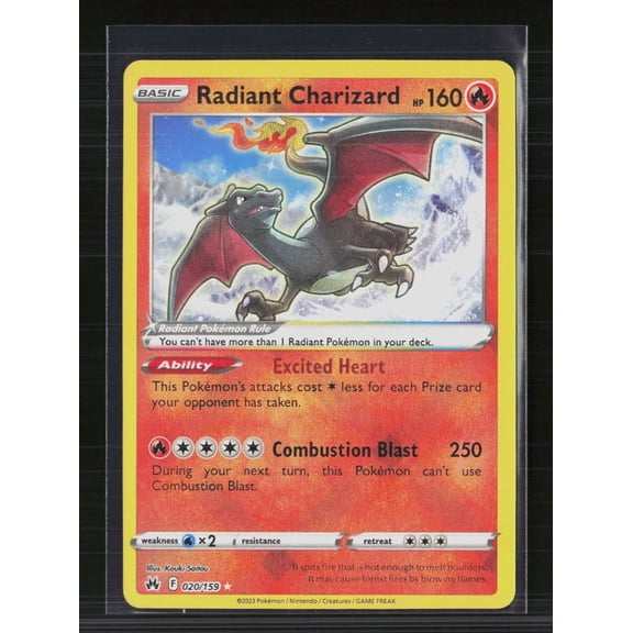 2023 Crown Zenith Radiant Charizard Holo Rare #20/159 Lightly Played English Pokmon Trading Card