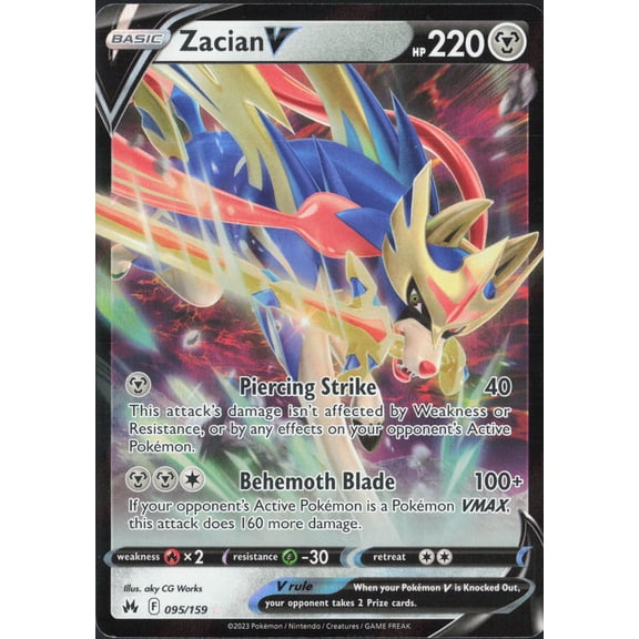 2023 Crown Zenith Zacian V Holo #95/159