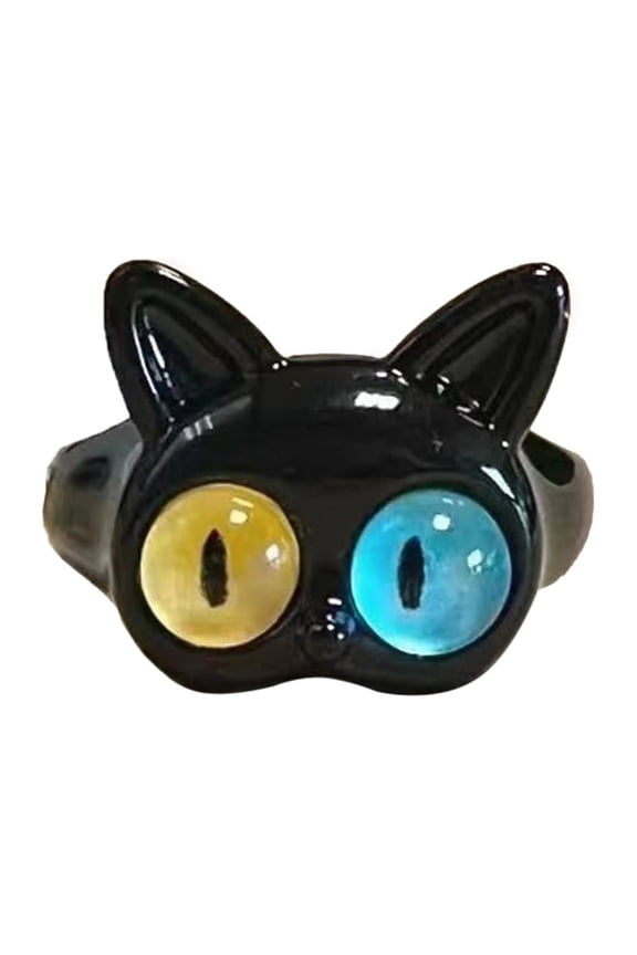 2023 Cute Monster Rings Women Fashion Sweet Three Color Cat Eyes Open Couple Ring Wedding Finger Accessories Jewelry