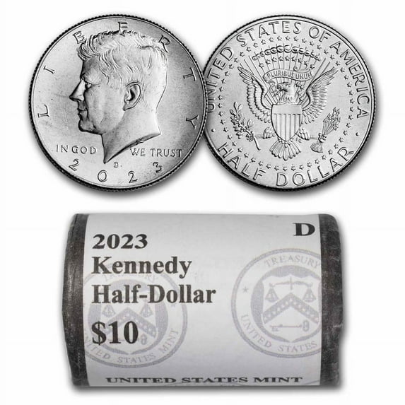 2023-D Kennedy Half Dollar 20-Coin Roll BU (Mint Wrapped)