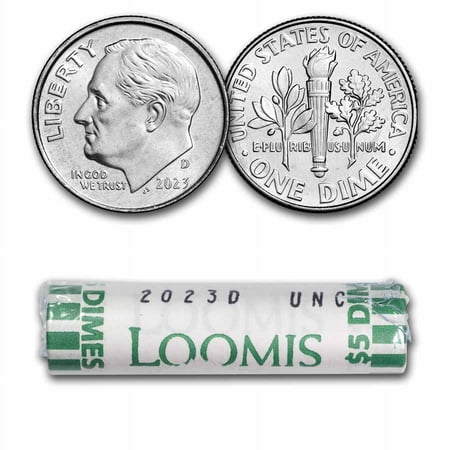 2023-D Roosevelt Dime 50-Coin Roll BU