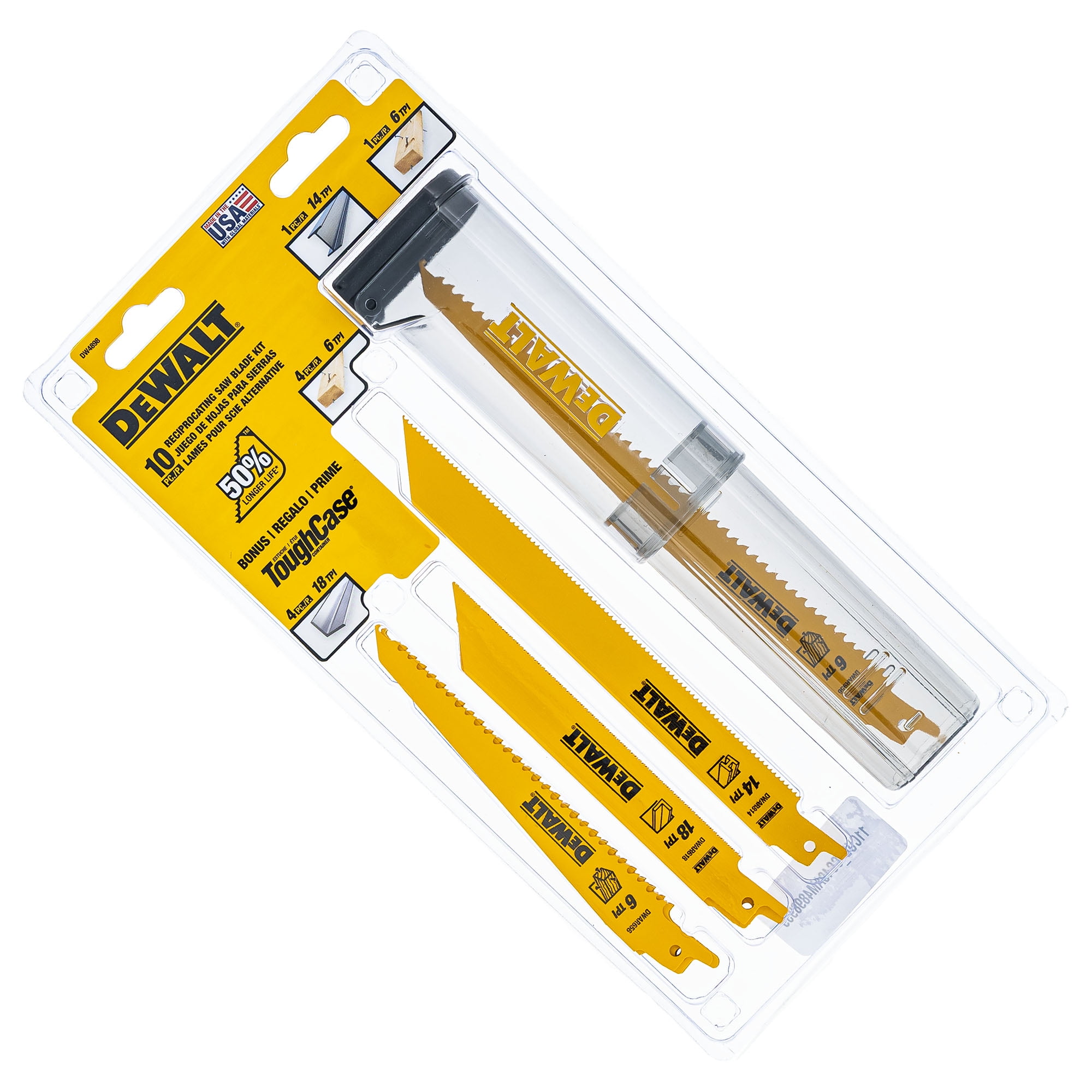 Dewalt DW4898 10-Piece Bi-Metal Reciprocating Saw Blade Set