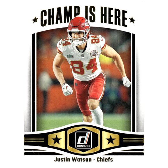 2023 DONRUSS CHAMP IS HERE #19 JUSTIN WATSON KANSAS CITY CHIEFS