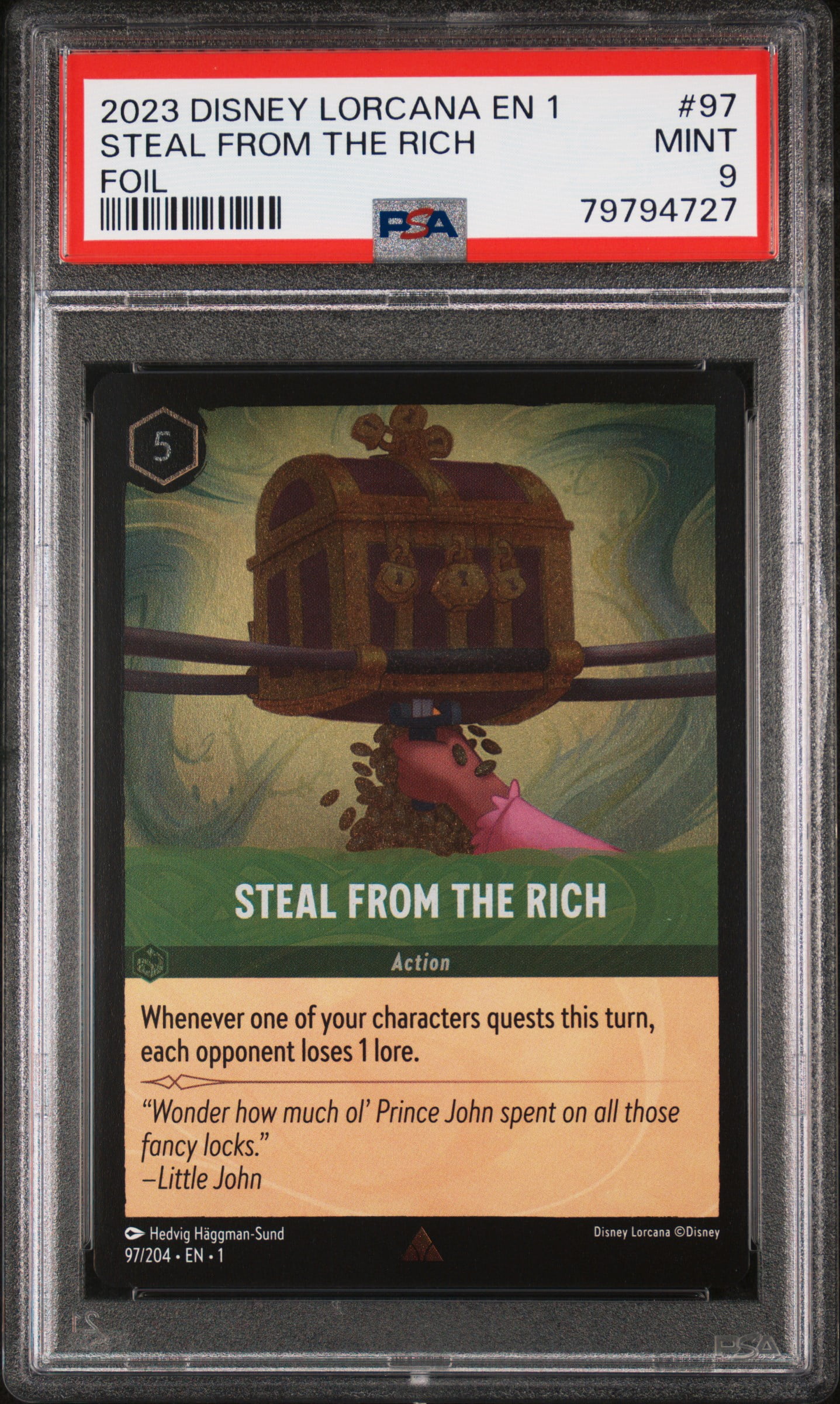 2023 Disney Lorcana EN 1 Steal From The Rich #97 Foil PSA 9 - Walmart.com