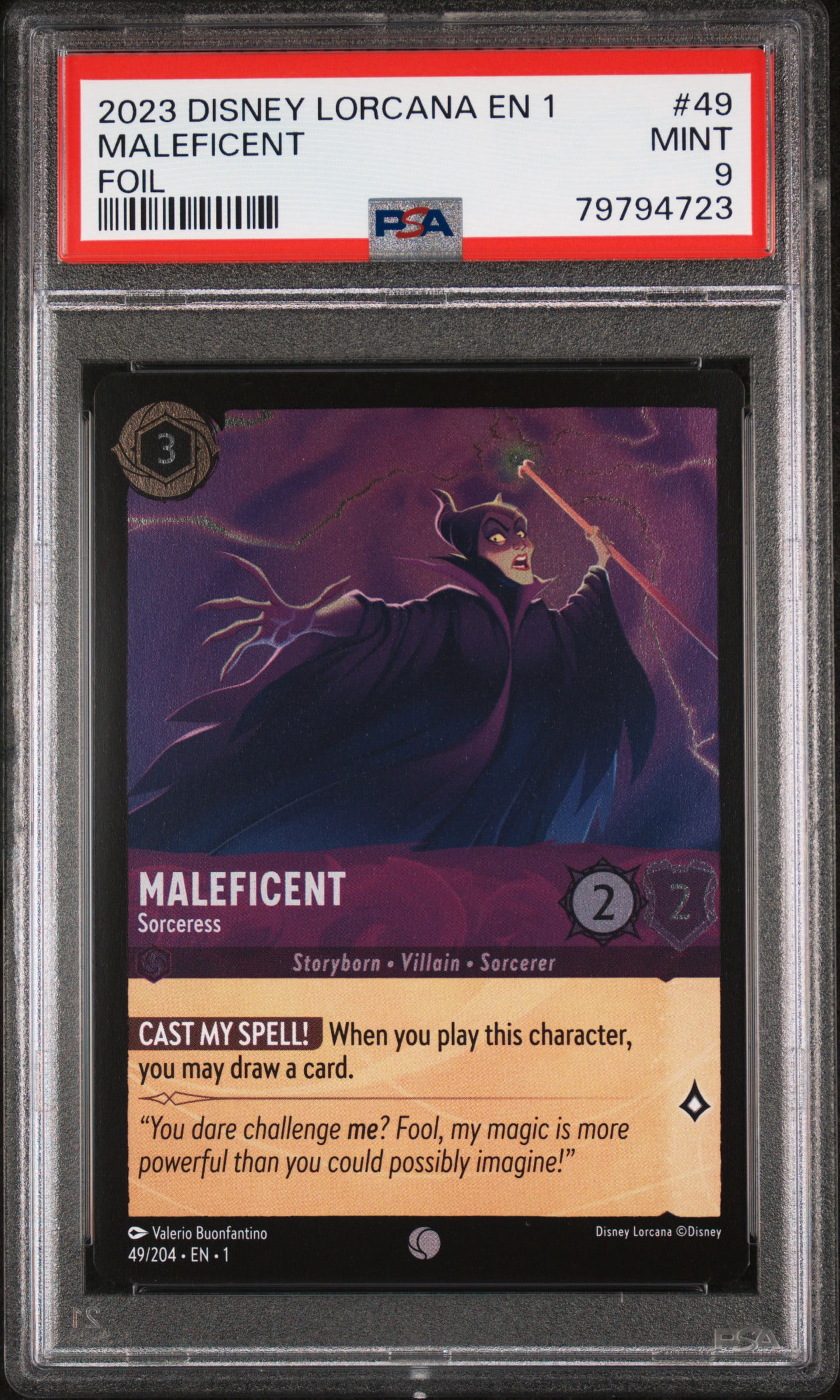 2023 Disney Lorcana EN Maleficent #49 Foil PSA 9 - Walmart.com