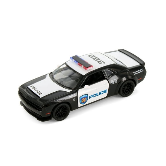 2023 Dodge Challenger SRT Demon 170 Police Edition, Black/White - Kinsmart 5461DP - 1/40 Scale Diecast Model Car