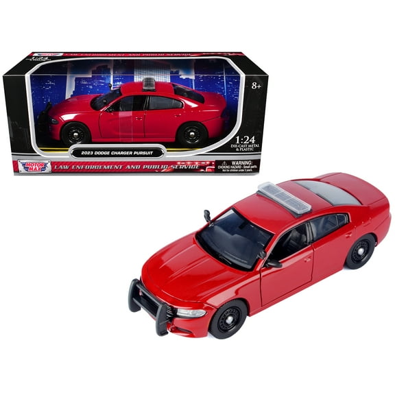 2023 Dodge Charger Pursuit Police Car Red "Law Enforcement and Public Service" Series 1/24 Diecast Model Car by Motormax