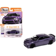 2023 Dodge Charger R/T Scat Pack Plum Crazy Metallic Modern Muscle Series 1/64 Diecast Model Car by Auto World