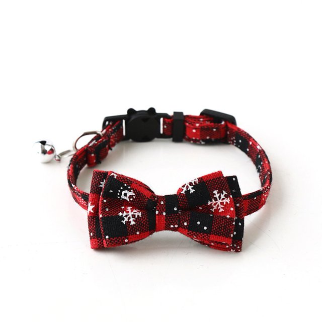2023 Dog Christmas Bows Pet Collar Snowflake Bow Knot Dog Collar Cat