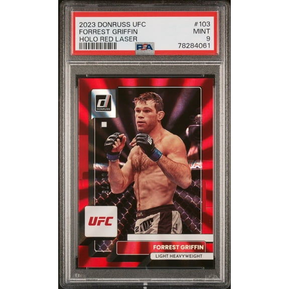 Graded 2023 Donruss UFC Forrest Griffin #103 Red Holo Laser PSA 9 Trading Card
