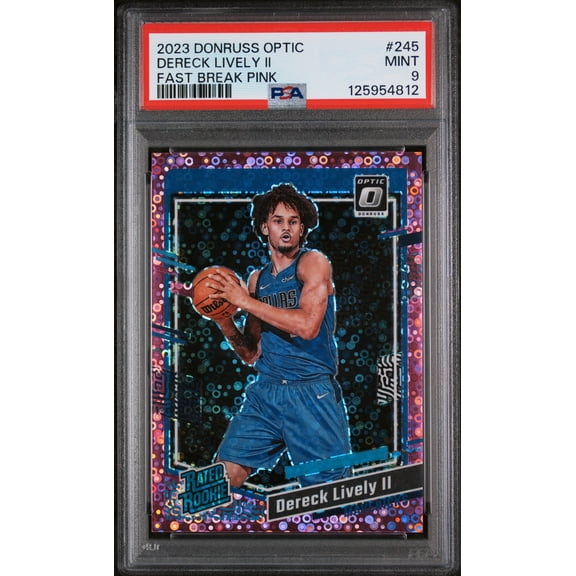 2023 Donruss Optic Fast Break Pink Dereck Lively II #245 /25 PSA 9