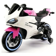 2023 Ducati Style Ride On Toy Motorcycle Car for Kids 12V Battery Powered Pink