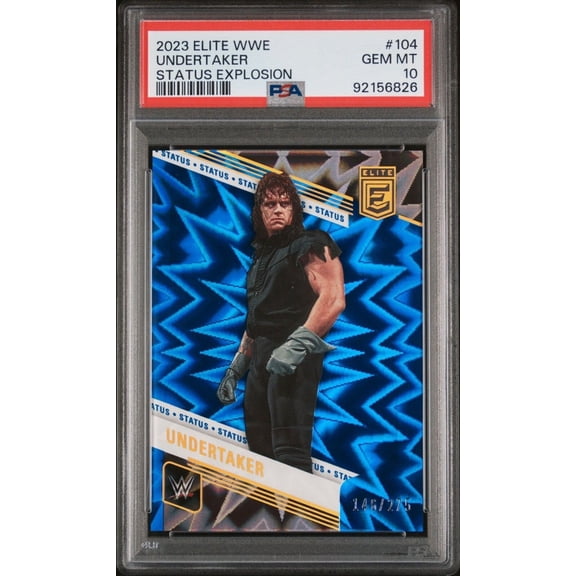 Graded 2023 Panini Elite WWE Status Explosion Undertaker #104 PSA 10 Serial Numbered