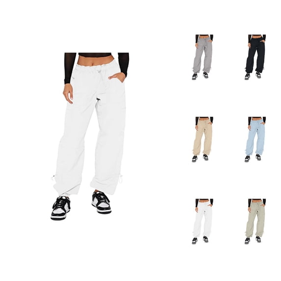 2023 European And Women's Relaxed Tie Pocket Straight Leg Casual Pants Summer Pants