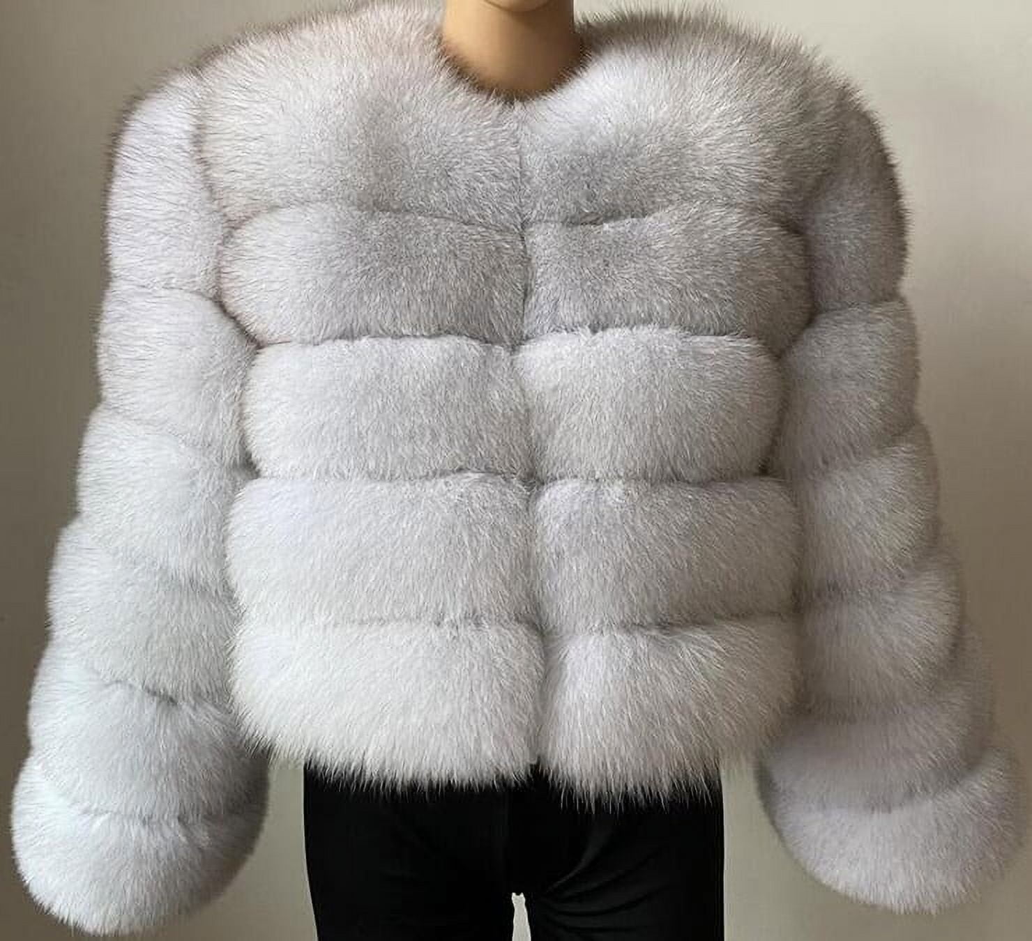 2023 European and American fur coat faux fox fur stitching winter
