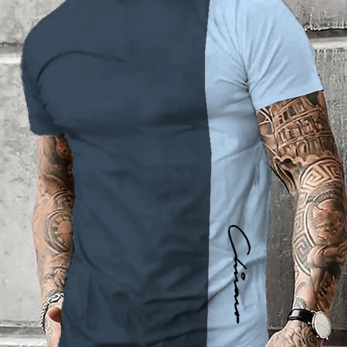 2023 European and American retro fashion design summer men‘s 3D