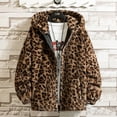 thumbnail image 1 of 2023 Fall/winter Leopard Print Jacket Loose and Comfortable Cotton-padded Jacket Fashion Men's and Women's Autumn Warm Jacket (01 Brown,Asian XL is Eur M), 1 of 7