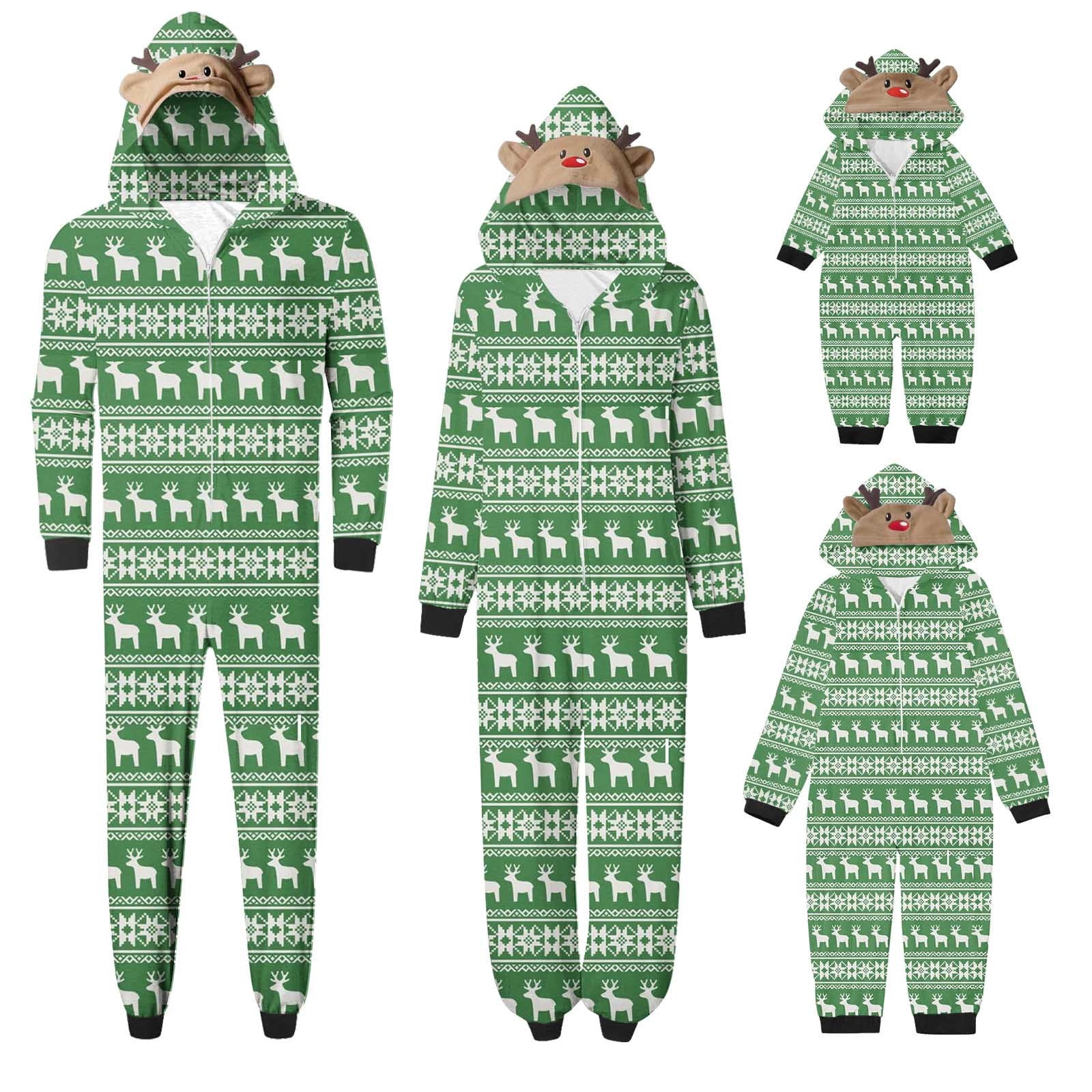 2023 Family Christmas Pjs Matching Sets Onesie Jumpsuit Hoodie with Elk