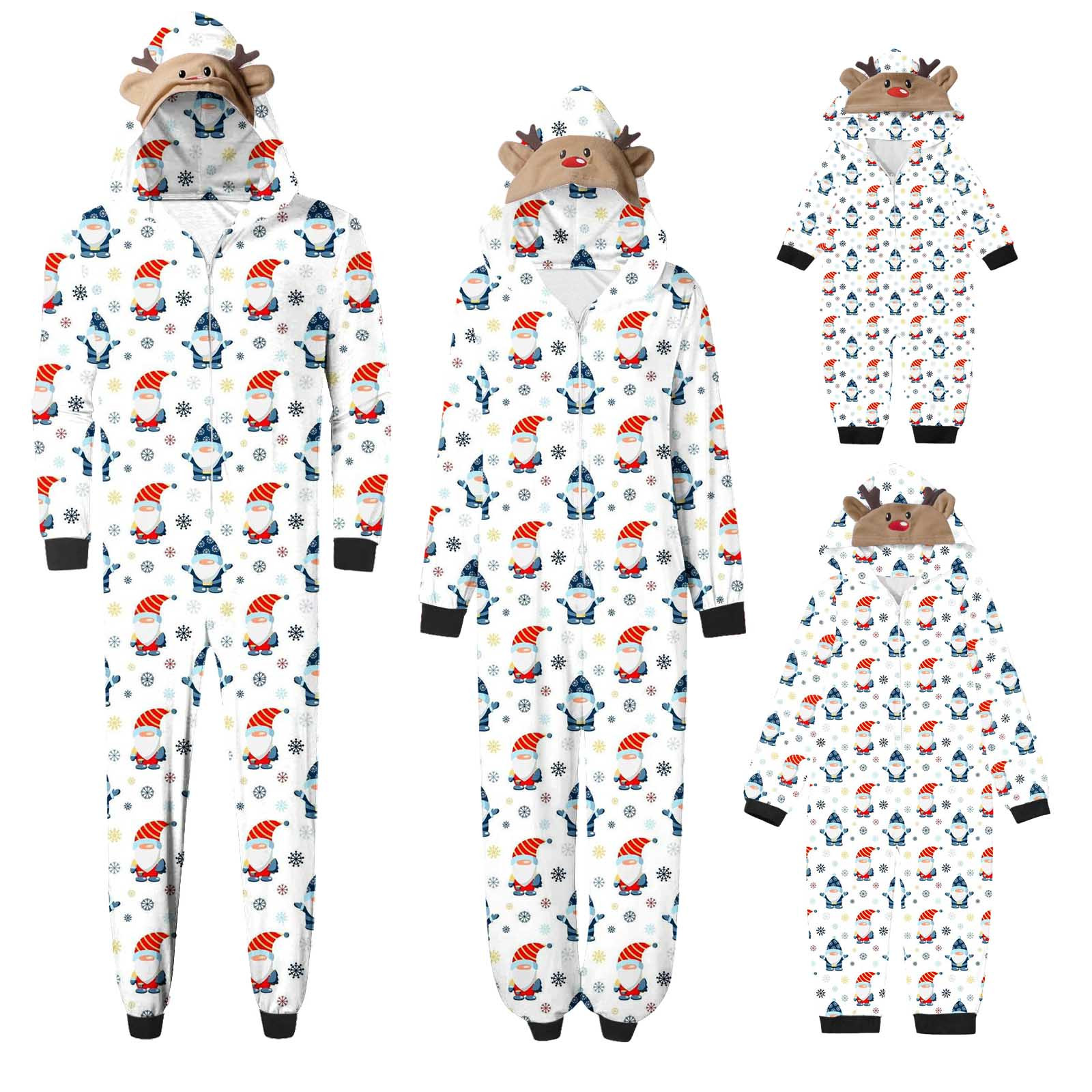 2023 Family Christmas Pjs Matching Sets Onesie Jumpsuit Hoodie with Elk
