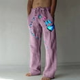 thumbnail image 1 of 2023 Fashion Casual Sweatpants for Men Plus Size Wide Leg Pants Printed Lace-up Sweatpants Full Length Pants Men's Sports Pants on Clearance, 1 of 5