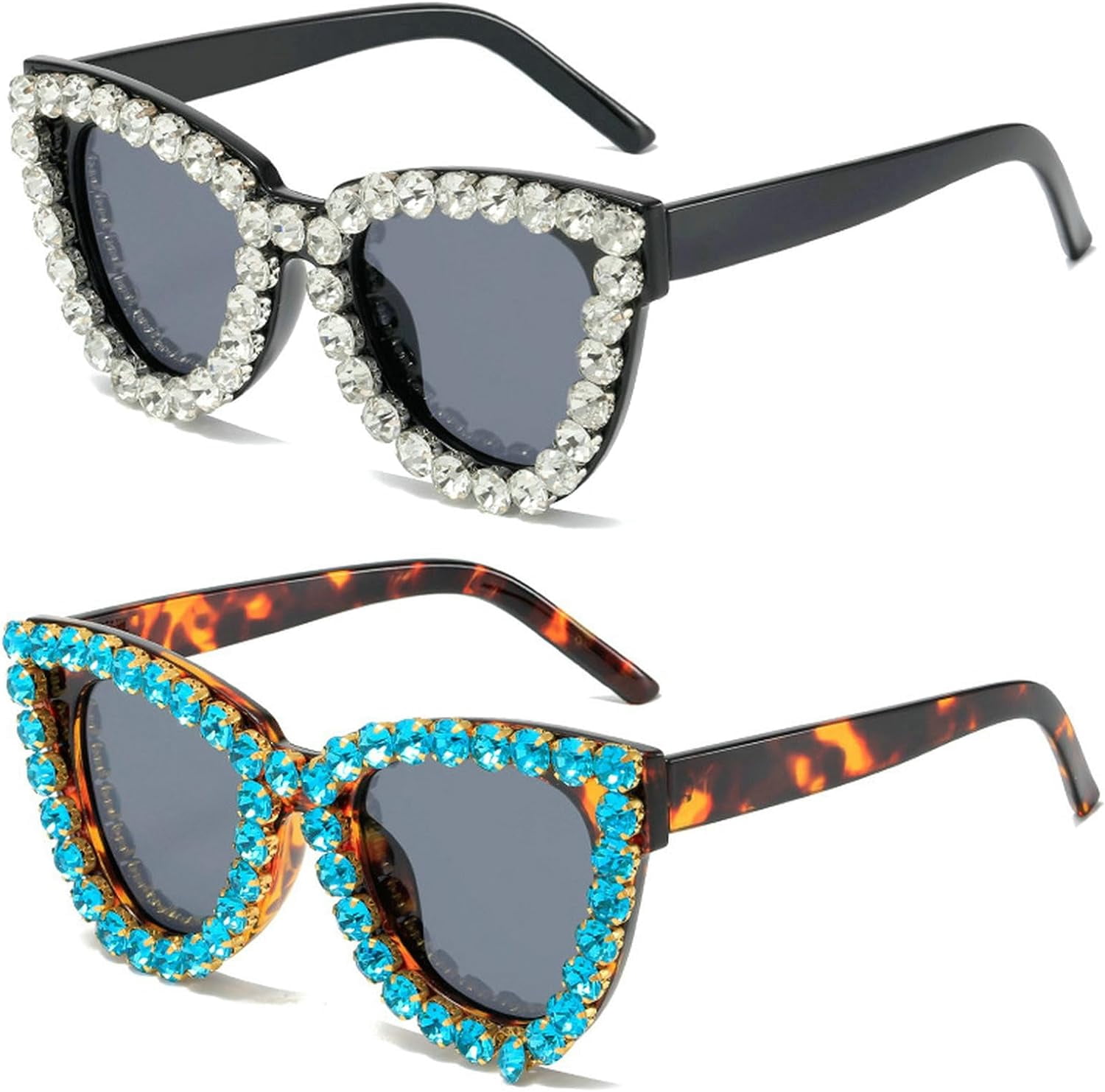 2023 Fashion Diamond Square Sunglasses Women Oversized Rhinestones Sun