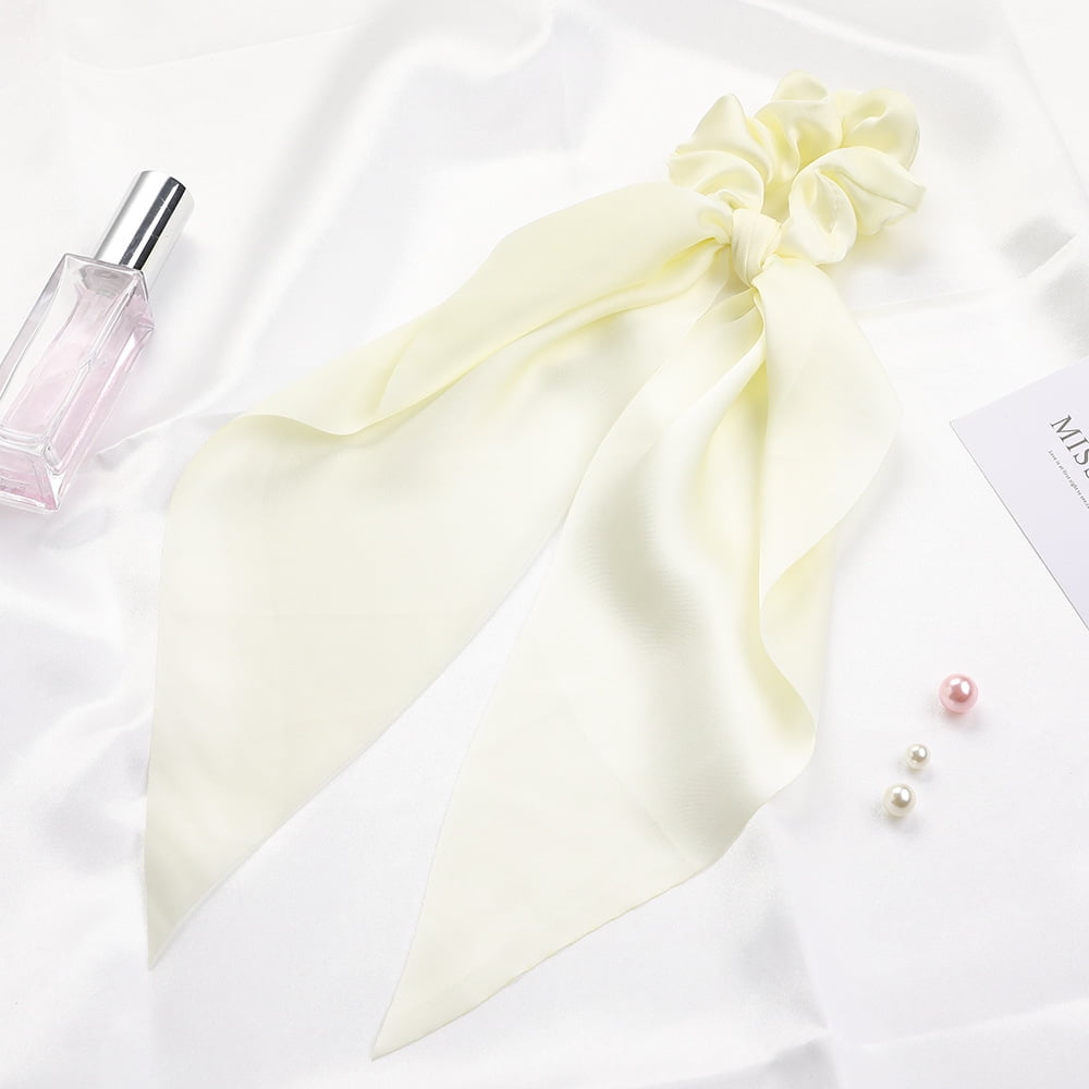 2023 Fashion Print Chiffon Long Ribbon Scrunchies Women Girls Ponytail Scarf Elastic Hair Bands Ties Hair Accessories Wholesale