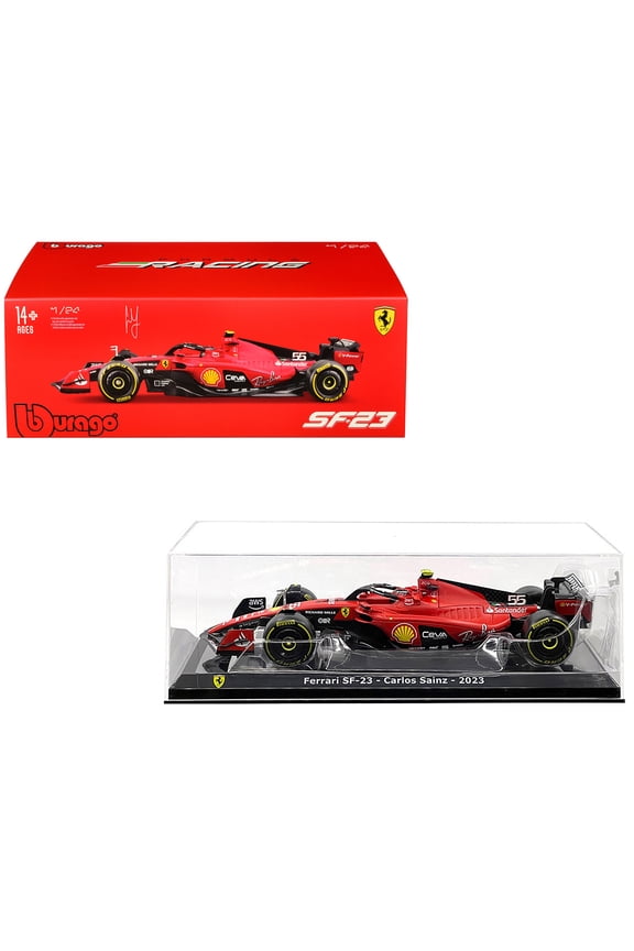 Ferrari SF-23 #55 Carlos Sainz Formula One F1 World Championship (2023) "Formula Racing" Series 1/24 Diecast Model Car by Bburago