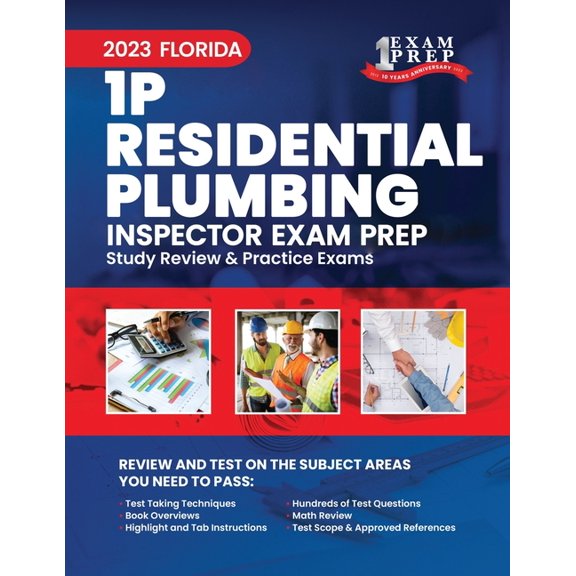 2023 Florida 1P Residential Plumbing Inspector Exam Prep: 2023 Study Review & Practice Exams (Paperback)