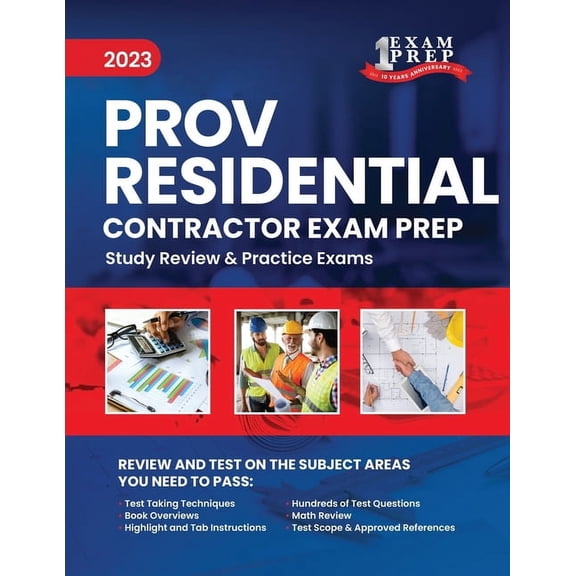 2023 Florida County PROV Residential Contractor Exam Prep: 2023 Study Review & Practice Exams, (Paperback)
