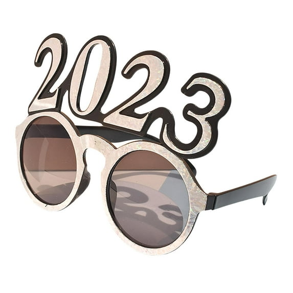 2023 Funny Glasses New Year Photo Glasses for Celebrations Adults Children's Night Out Party Supplies Decorations Argent