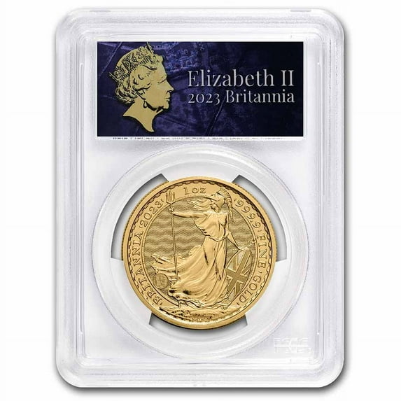 2023 GB 1 oz Gold Britannia PCGS MS-69 FS (Queen Label)
