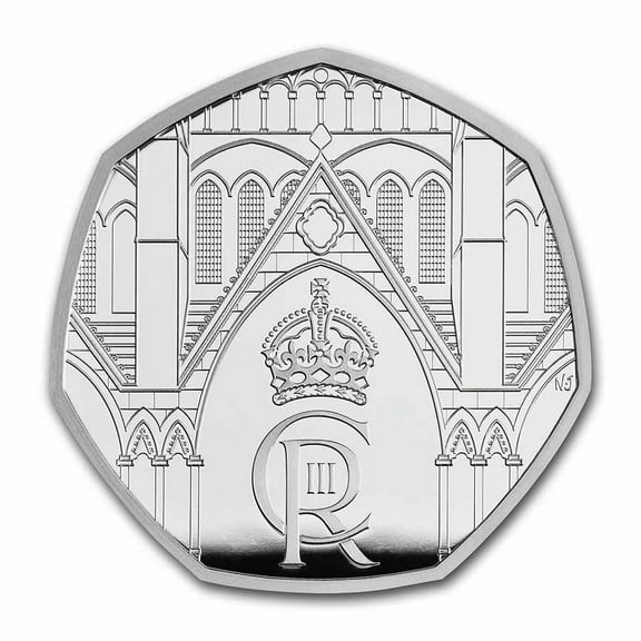 2023 GB The Coronation of His Majesty 50p Ag Prf Piedfort Coin