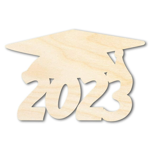 2023 Graduation Cap Shape Unfinished Wood Sign Craft 14" / 1/4"